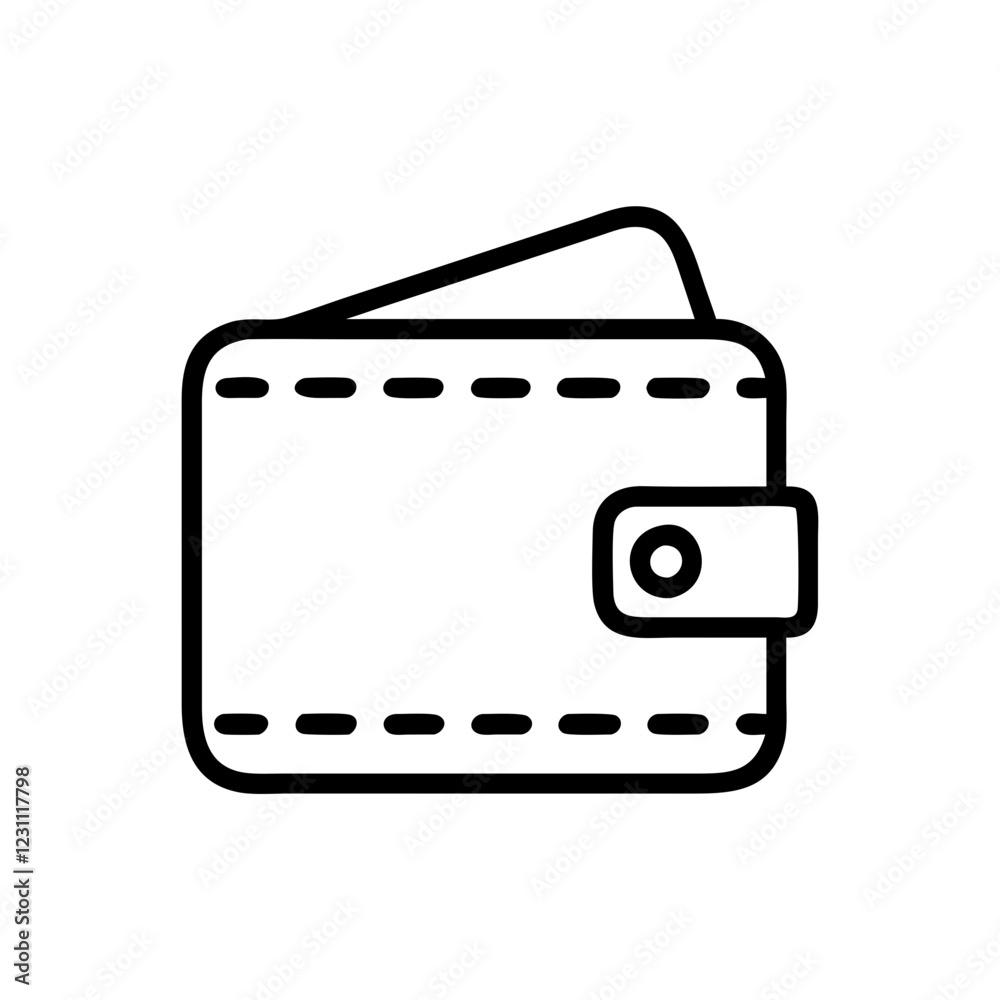 Poster wallet vector icon – minimalist & secure digital payment symbol