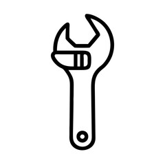 Precision Wrench Vector Icon – Professional Tool Symbol for Mechanics & Engineering