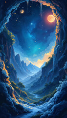 Colorful abstract painting with a lot of different shapes and colors. The painting is full of energy and movement