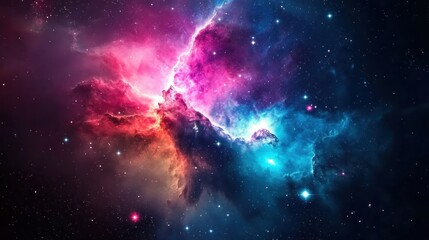 Fototapeta premium Colorful nebula space wallpaper with vibrant colors and abstract patterns in deep space background