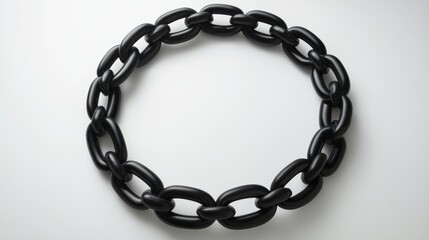 Fototapeta premium Black Plasitc Chain Circle Isolated on a White Background