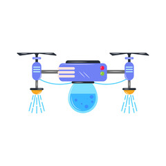 Agricultural drone spraying water illustration