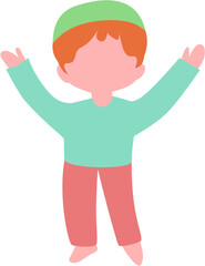 Cute kid boy faceless illustration