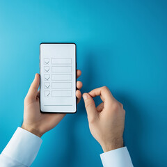 Streamlining task management mobile checklist app office environment digital content user-friendly design productivity focus