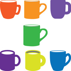 The coffee mug design a colorful