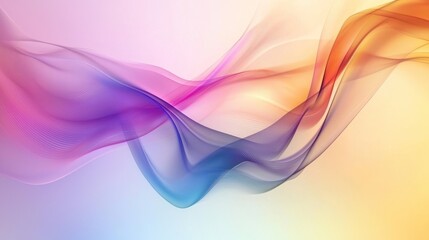 Abstract Colorful Waves: A Serene Digital Artwork