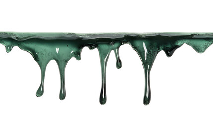 Green slime dripping with transparent background