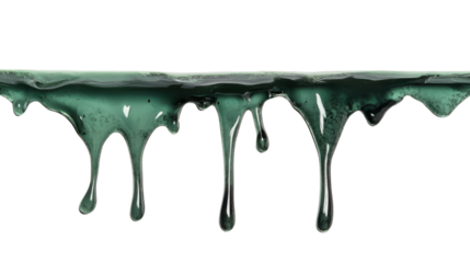 Green slime dripping with transparent background