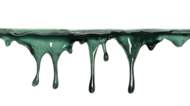 Green slime dripping with transparent background