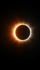 Stunning Eclipse With Radiant Solar Flare Surrounding A Darkened Moon