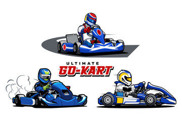 go kart race ultimate illustration design vector art