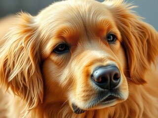 Soft golden fur of a golden retriever with visible curls, fluffy, soft