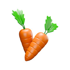 a 3d rendered illustration of fresh carrots