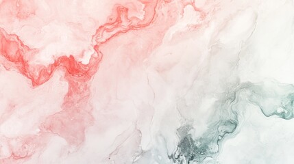 Obraz premium Abstract watercolor painting with red and green hues creating a flowing marble effect