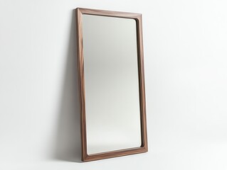 Sleek Walnut Wood Framed Mirror: Modern Minimalist Design