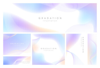 曲線とグラデーションの背景テンプレートセット_1