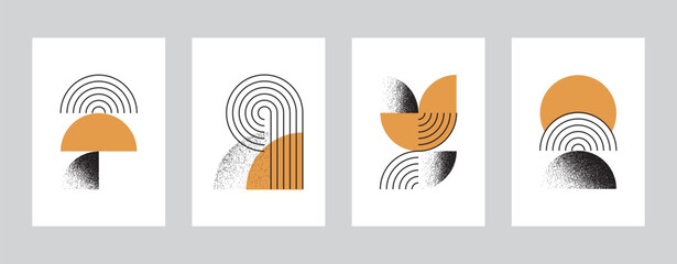 Mid century design bundle. abstract minimalist element for wall art, poster etc