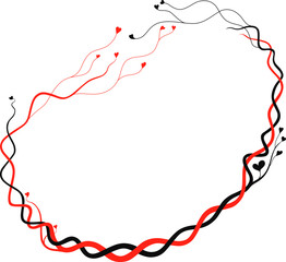 Vine abstract red and black swirl graphic.