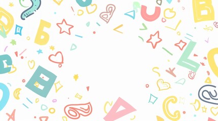 Fototapeta premium Colorful Hand-Drawn Alphabet Pattern