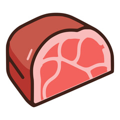 sliced meat healthy food nature flat color vector illustration template design