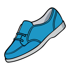 blue formal shoe fashion lifestyle flat color vector illustration template design