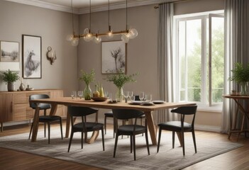 Simple yet elegant dining table for a family dinner, napkins, understated elegance, centerpieces