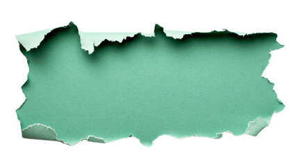 Fototapeta premium Torn green paper piece with transparent background revealing checkered pattern