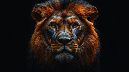 Fototapeta premium Majestic Lion Portrait: A Study in Power and Grace