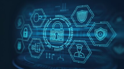 Obraz premium Cybersecurity: Digital Shield, Data Protection, and Online Safety