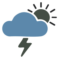 Cloudy Sky Vector Design – Sun, Rain & Thunder Weather Icons