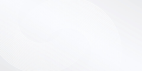 Modern white lines glowing geometric lines on gray background. Modern shiny blue circle design simple