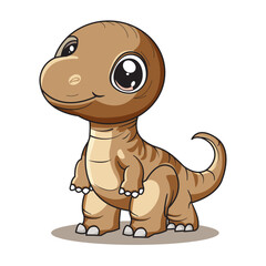 cute dinosaur cartoon kawaii sticker. character vector illustration