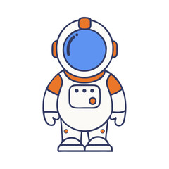 Cartoon astronaut floating in space illustration