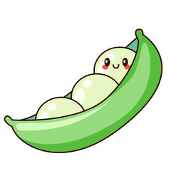 cute bean cartoon kawaii sticker. character vector illustration