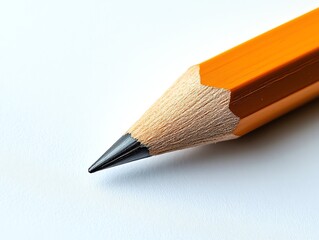 Close-up of a Sharpened Pencil:  Detailed Wood Grain, Minimalist Style