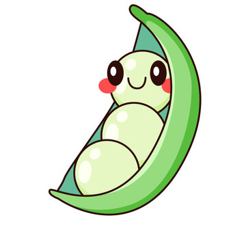 cute bean cartoon kawaii sticker. character vector illustration