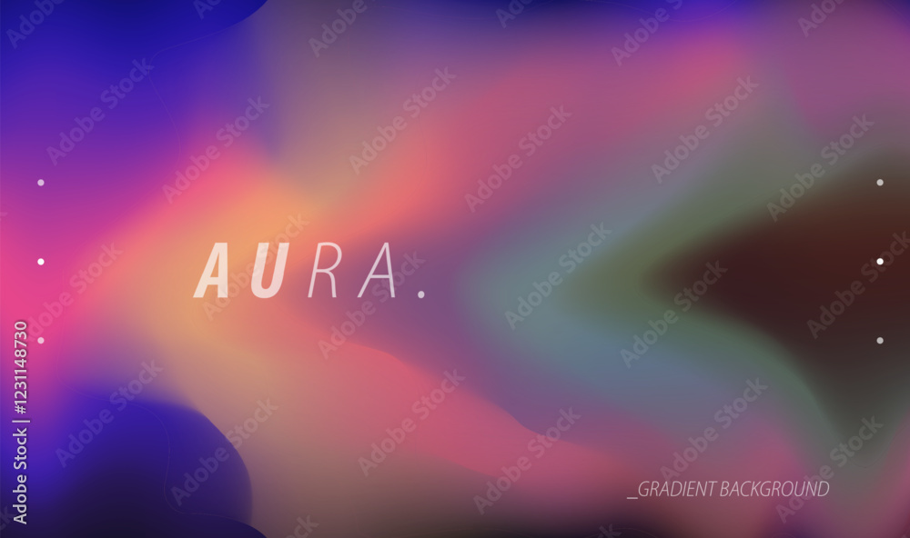 Aufkleber Holographic gradient in rainbow pearlescent colors. Iridescent retro shiny background design.