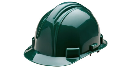 Fototapeta premium Green hard hat representing workplace safety on transparent background