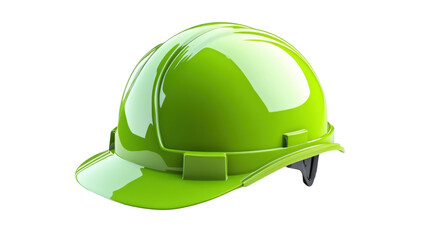 Fototapeta premium Green safety helmet protecting construction workers on transparent background