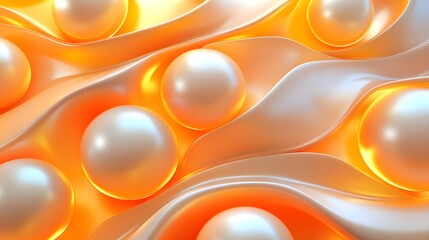 abstract orange & pearl waves background - abstract backgrounds