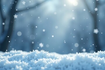 Icy snowflakes gently fall on a silvery gray background, ice, fall, cold