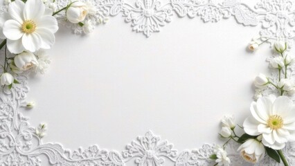 white flower frame