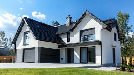 Modern Residential Home with Unique Architecture and Landscaping