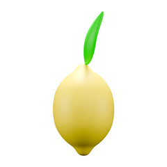 a 3d render of yellow lemon