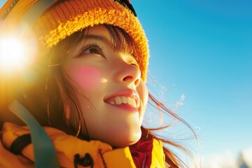 ソロキャンプを楽しむ若い日本人女性