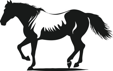 Obraz premium Black horse silhouette vector dynamic symbol illustration.