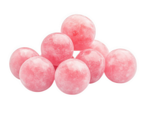 pile of pink bubblegum balls isolated on transparency background, creating playful and vibrant visual. Perfect for candy themed designs or sweet treats