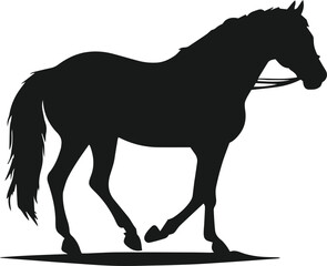 Obraz premium Black horse silhouette vector dynamic symbol illustration.