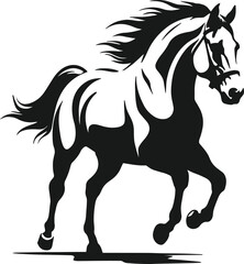Black horse silhouette vector dynamic symbol illustration.