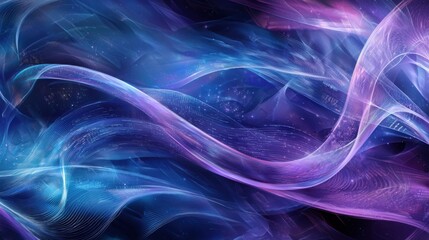 Fototapeta premium Ethereal Waves of Colorful Light in a Cosmic Abstract Background